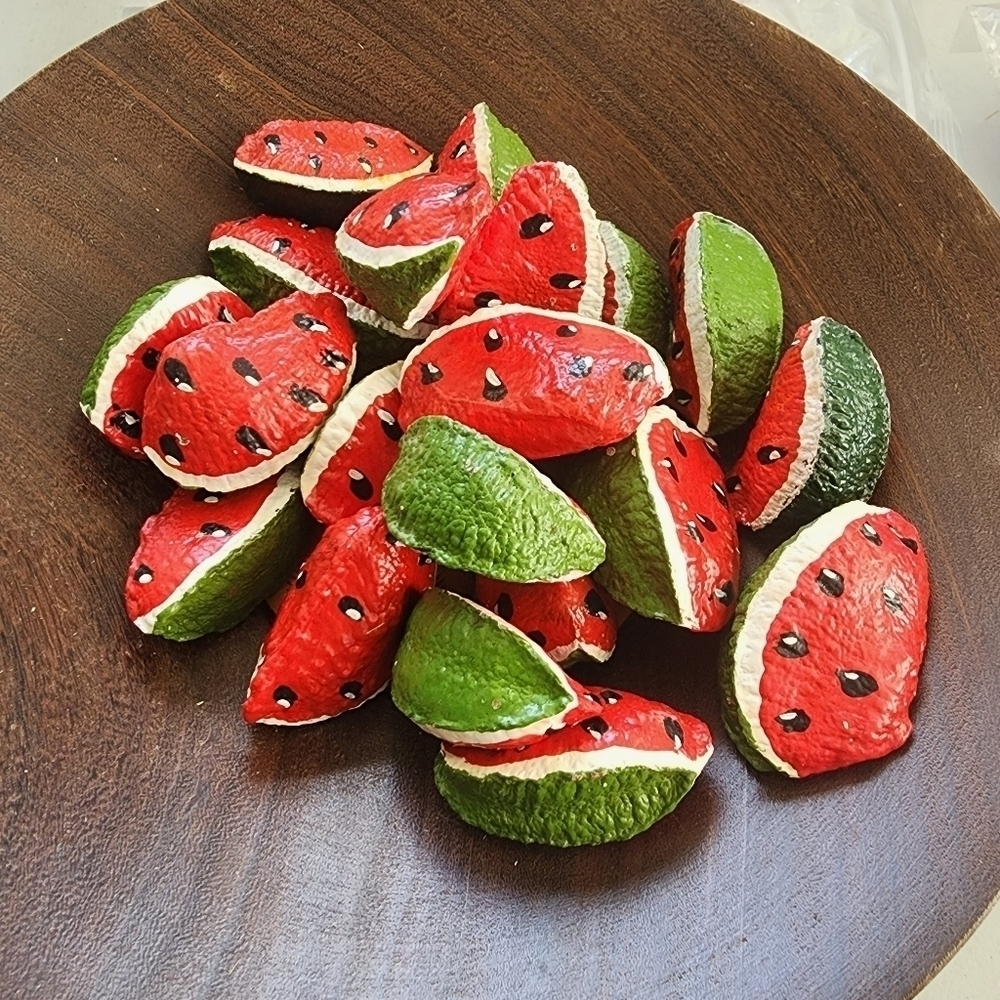 Handpainted Watermelon brazil nuts room decor bowl filler